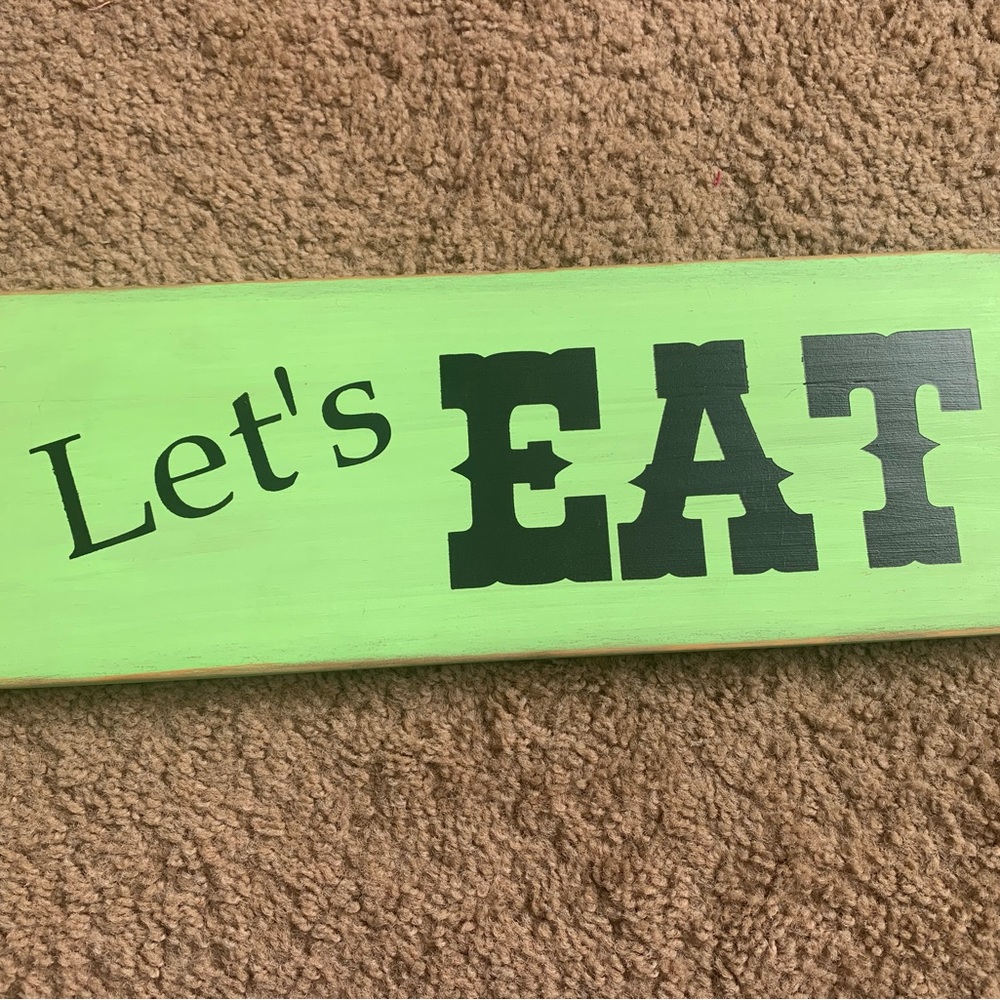 Let’s Eat Wood Kitchen Sign